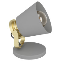 43841 Настольная лампа TWICKEN, 1Х28W, E27, L155, B150, H195, основание: B155, сталь, серый, золотой