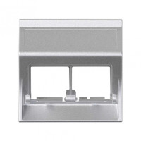 Simon Cima 500 Алюминий Адаптер для 2 шт RJ-45 CJ545.., CJ645.., CJ6A45F + MD67, наклон, 50х50мм,, 50000186-033