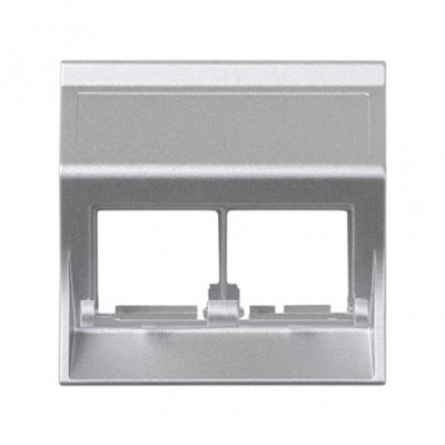 Simon Cima 500 Алюминий Адаптер для 2 шт RJ-45 CJ545.., CJ645.., CJ6A45F + MD67, наклон, 50х50мм,, 50000186-033