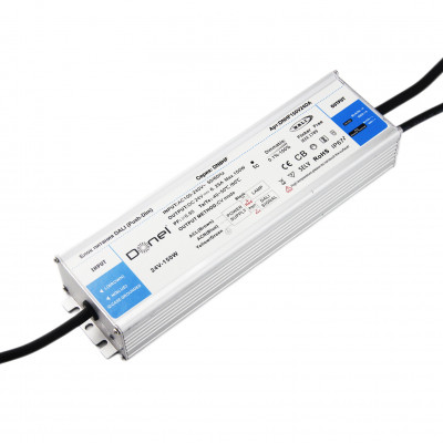 Donel,150Вт,DC24В,6.25А, IP67,260*73*45мм,блок питания DALI,с функцией Push-Dim, PFC >0.95, серия:DN8HF, DNHF150V24DA