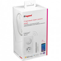 064820 - Celiane with NETATMO. Стартовый пакет.  Шлюз WiFi + умная розетка 2К+З 16А 230В + главный беспроводной выключатель "Я дома/Я вне дома". Цвет Белый