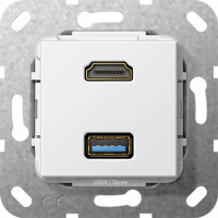 567803 Gira Разъем HDMI, USB 3.0 A 567803 Gira Разъем HDMI, USB 3.0 A