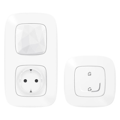 752596 - Valena Allure with NETATMO. Стартовый пакет.  Шлюз WiFi + умная розетка 2К+З 16А 230В + главный беспроводной выключатель "Я дома/Я вне дома". Цвет Белый