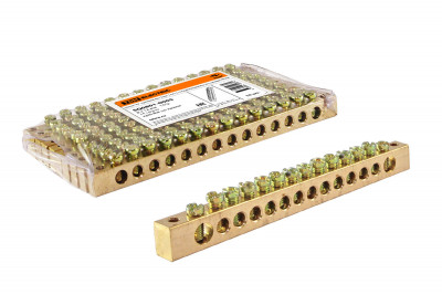 Шина "N" нулевая 8x12мм 14/2 (14 групп/крепеж по краям) TDM Electric, SQ0801-0005