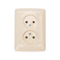 DEA Розетка 2-ая б/з с/у 10А Беж KRANZ (1/10/120) , KR-78-0247