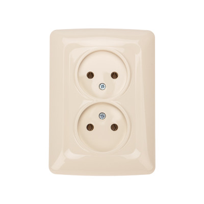 DEA Розетка 2-ая б/з с/у 10А Беж KRANZ (1/10/120) , KR-78-0247