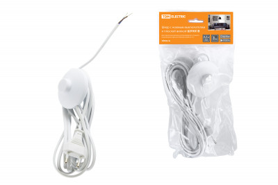 Шнур с ножным выключателем и плоской вилкой ШУН01В ШВВП 2х0,75мм2 3,5м. белый TDM Electric, SQ1305-0061