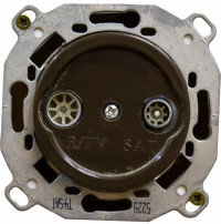 Bironi Розетка TV/R-SAT проходная (скрытый монтаж), Коричневый, B3-304-22