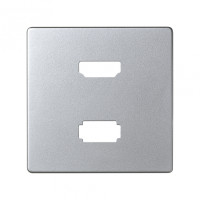 Simon 82 Detail Накладка для розетки HDMI + USB 2.0 для передачи данных цвета холодный Алюминий, 8201095-093
