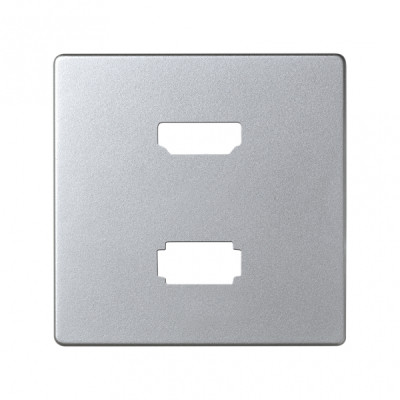 Simon 82 Detail Накладка для розетки HDMI + USB 2.0 для передачи данных цвета холодный Алюминий, 8201095-093