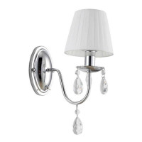 Arte Lamp MELISA, Бра, цвет арматуры - ХРОМ, цвет плафона/декора - БЕЛЫЙ, 1х40W E14, A9123AP-1CC