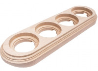 Bironi Рамка 4 постовая для открытой проводки (Натурэль на бревно 240мм), BFC24-640-10