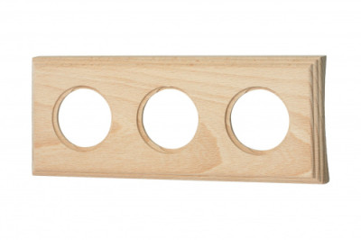 BIRONI Шедель Бук Натурэль Рамка 3-ая на бревно 260мм (скрытый монтаж), BF4C26-630-10