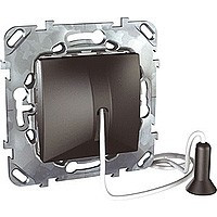 MGU5.226.12ZD - Unica top выключатель со шнуром, кнопка без фиксации, схема 1, графит