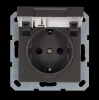 Розетка SHUKO© с крышкой и защитными шторками 16A 250V~ 2P+T, цвет Мокко, G5505Z, Jasmart Electric