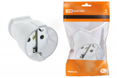 Кабельная розетка 2П+З 16А 250B белая TDM Electric, SQ1806-0131