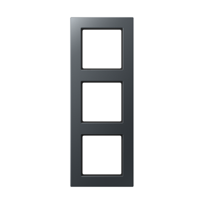 Рамка для вертикальной и горизонтальной установки, 3 поста; термопласт; матовый антрацит; A CREATION, AC583BFANM