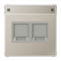 Плата (фиксация защёлкиванием) с полем для надписи для двух модулей; металл; нержавеющая сталь, ES1969-25NAWE