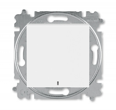 3559H-A91447 01W - Выключатель кнопочный одноклавишный с подсветкой ABB Levit белый / ледяной - 2CHH599147A6001