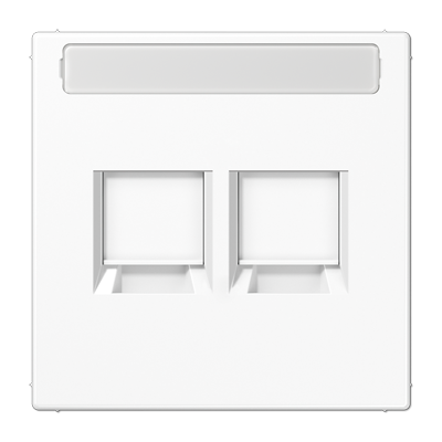 Плата (фиксация защёлкиванием) для двух модулей с полем для надписи; термопласт; белый, LS1969-25NAWEWW