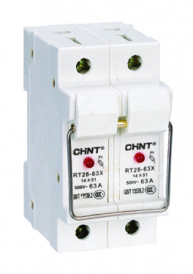 Держатель плавких вставок с индикацией  RT28-63X 14х51 3П, Chint, 520355