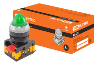 Лампа AL-22 сигнальная d22мм зеленый неон/230В цилиндр TDM Electric, SQ0702-0009