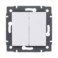 Выключатель кнопочный 2-клавишный 10А/250В, белый Kollinger REA-S-011WH для Aspekt, Eleganz, Reflex Выключатель кнопочный 2-клавишный 10А/250В, белый Kollinger REA-S-011WH для Aspekt, Eleganz, Reflex