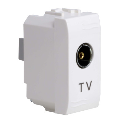 ДКС TV розетка без согласующего сопротивления (проходная), белая, 1мод., 76581B
