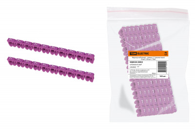 Маркер наборный - символ "7" фиолетовый 6 мм2 (100 шт.) TDM Electric, SQ0534-0053