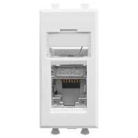 4400361 - ДКС Компьютерная розетка RJ-45 модульная, кат.5е экранированная, "Avanti","Белое облако", 1 модуль