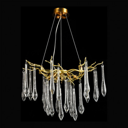 LUSSOLE Adams Люстры подвесные, цвет основания - матовое золото, плафон - стекло (цвет - прозрачный), 7x40W G9, LSP-8605