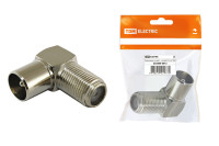 Переходник гнездо F - штекер TV угловой, инд. упаковка TDM Electric, SQ1809-0013