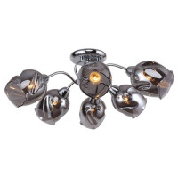 LUSSOLE COCHISE Люстра потолочная, цвет основания - хром, плафон - стекло (цвет - серый), 6x40W E27, LSP-8087