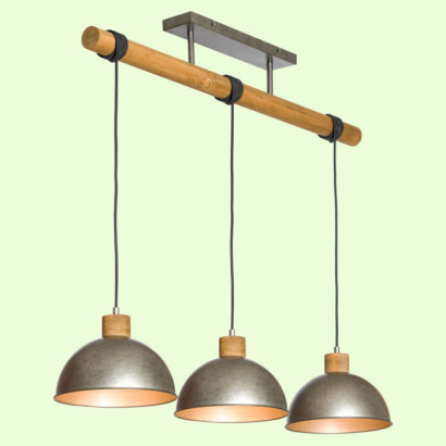 LUSSOLE KERR Подвесной светильник, цвет основания - серый, плафон - металл (цвет - серый), 3x10W E27, GRLSP-8149