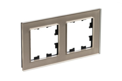 ATN320502 - ATLASDESIGN NATURE 2-постовая РАМКА, ОРГАНИЧЕСКОЕ СТЕКЛО ШАМПАНЬ, Systeme Electric