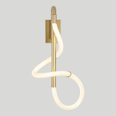 LUSSOLE RIVER Бра настенные, цвет основания - матовое золото, плафон - акрил (цвет - белый), 1x18W LED, LSP-8901