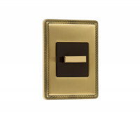 Fontini Выключатель 1-клавишный, цвет черный, ручка и рамка - золото,  Fontini, серия F37