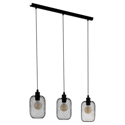 43333 Подвес WRINGTON, 3X60W(E27), L740, B150, H1100, сталь, черный