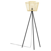 43855 Торшер HYKEHAM, 1Х40W, E27, H1295, ?380, основание: ?630, сталь, черный/дерево, натуральный