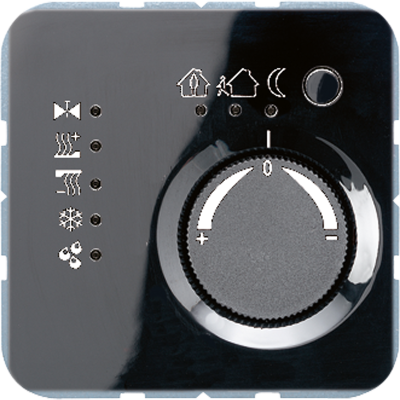 KNX-регулятор с шинным сопряжением с ручкой для установки температуры; черный, CD2178TSSW