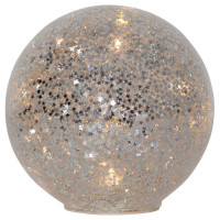 458-98 Светильник STAR FALL, 15X0,03W (LED), 3V, 15х14 см, стекло, пластик ,серебряный,  2x АА (не в