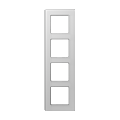 Рамка на 4 поста, стекло белый, Jung