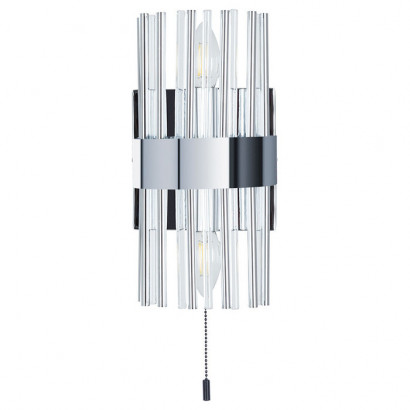 Arte Lamp MONTREAL, Светильник настенный, цвет арматуры - хром, цвет плафона/декора - хром, 2x60W E14, A1034AP-2CC