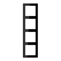 Рамка для вертикальной и горизонтальной установки, 4 поста; дюропласт; черный; LS990, LS984SW