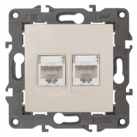 ЭРА 14-3108-02 Elegance Сл.кость Розетка комп 2xRJ45