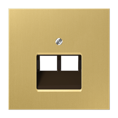 Крышка для двойных телефонных и компьютерных розеток (UAE), фиксация винтом; металл; латунь classic; Messing, ME2969-2UAC