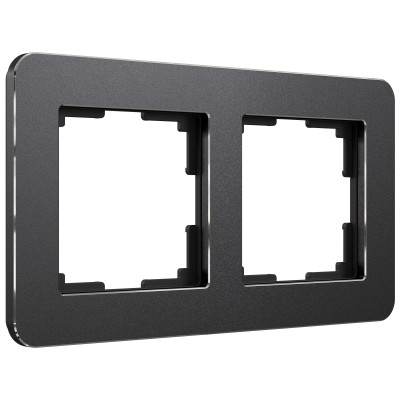 Werkel W0022608/ Рамка на 2 поста Platinum (черный алюминий), a059213