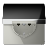 Штепсельная розетка SCHUKO 16A 250V~ с откидной крышкой; полированный хром, GCR1520KL