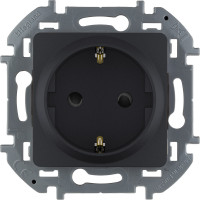 Legrand Розетка с заземлением - Legrand Inspiria - со шторками 16А 250В винтовые зажимы - антрацит, 673733