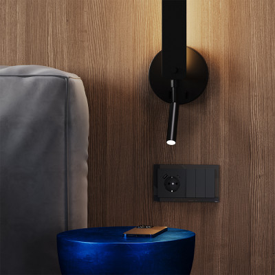 Выключатель встраиваемый VOLTUM S70 трехклавишный 10А, (графит), VLS030107